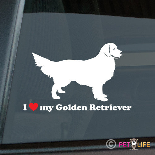 I Love My Golden Retriever Sticker