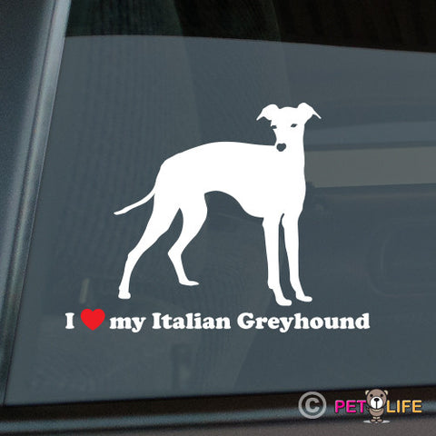 I Love My Italian Greyhound Sticker
