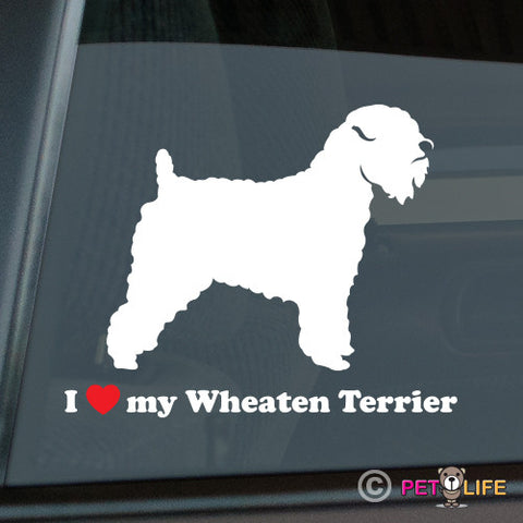 I Love My Wheaten Terrier Sticker