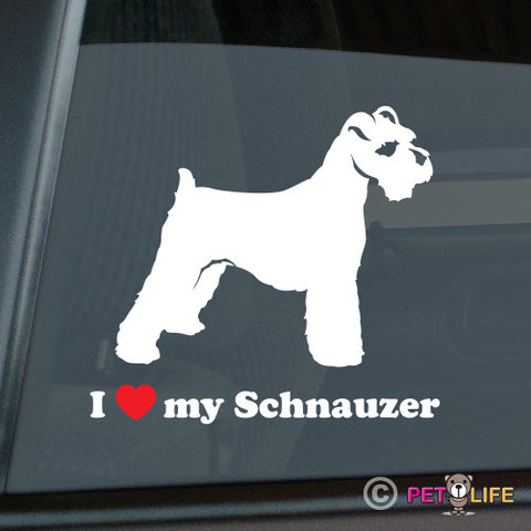 I Love My Schnauzer Sticker