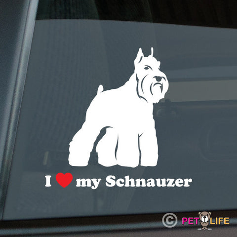 I Love My Schnauzer Sticker