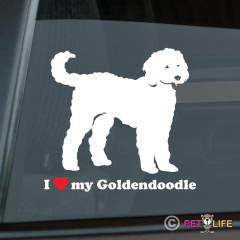 I Love My Goldendoodle Sticker
