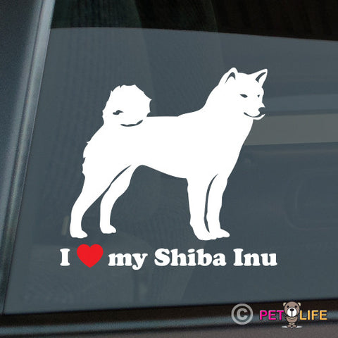 I Love My Shiba Inu Sticker