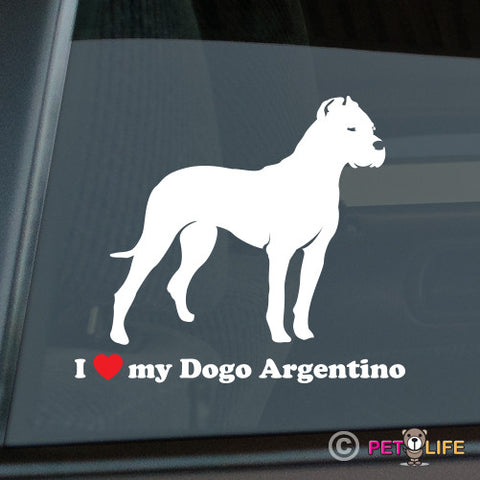I Love My Dogo Argentino Sticker