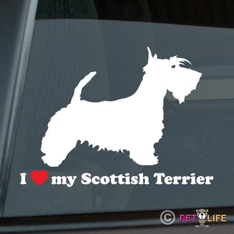 I Love My Scottish Terrier Sticker