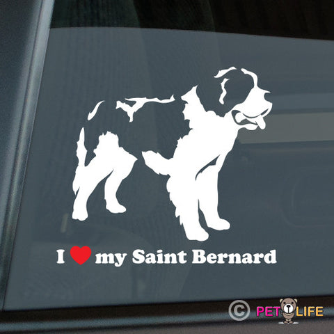 I Love My Saint Bernard Sticker