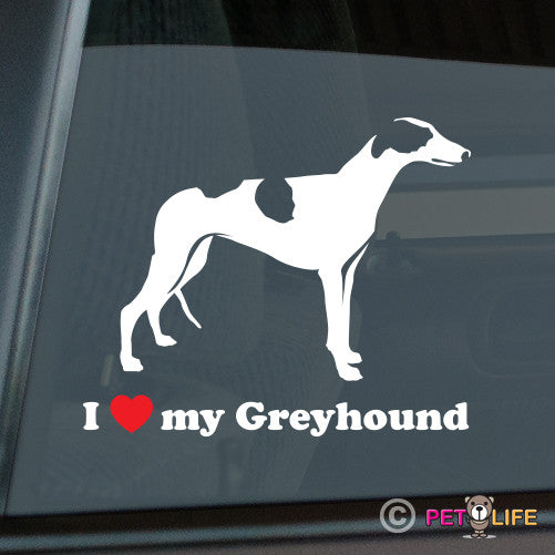 I Love My Greyhound Sticker