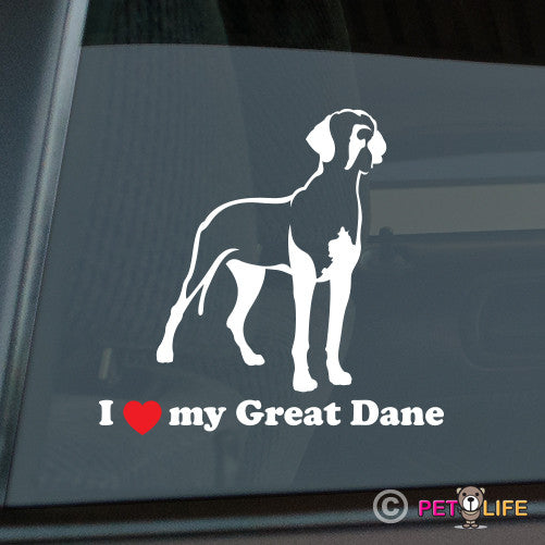 I Love My Great Dane Sticker