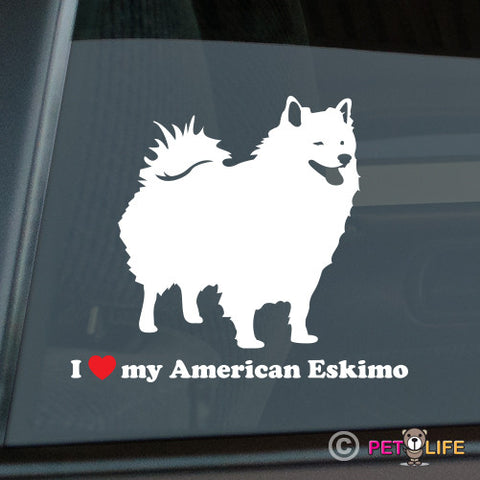 I Love My American Eskimo Sticker