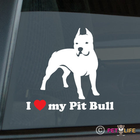 I Love My Pit Bull Sticker