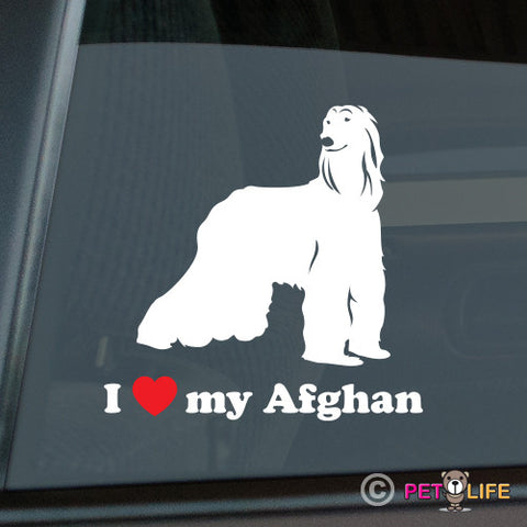 I Love My Afghan Hound Sticker