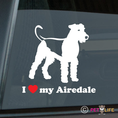 I Love My Airedale Sticker
