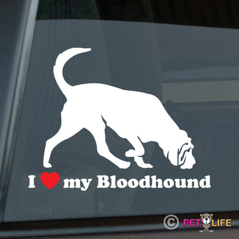 I Love My Bloodhound Sticker