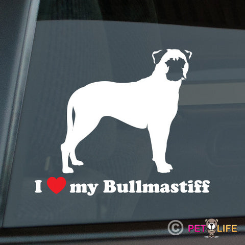 I Love My Bullmastiff Sticker