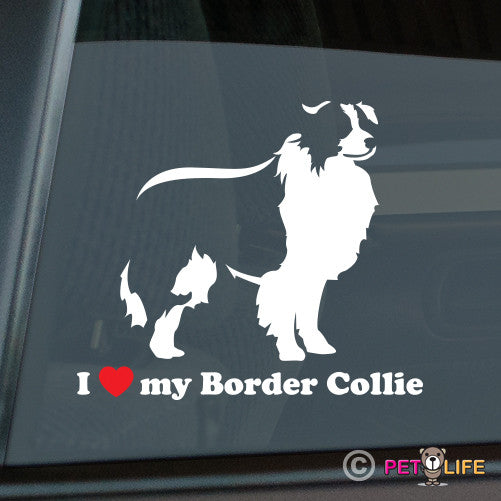 I Love My Border Collie Sticker