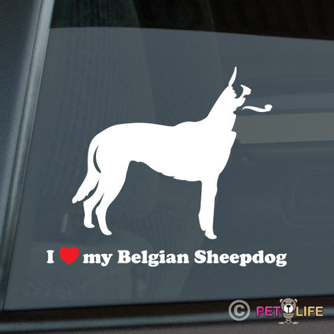 I Love My Belgian Sheepdog Sticker