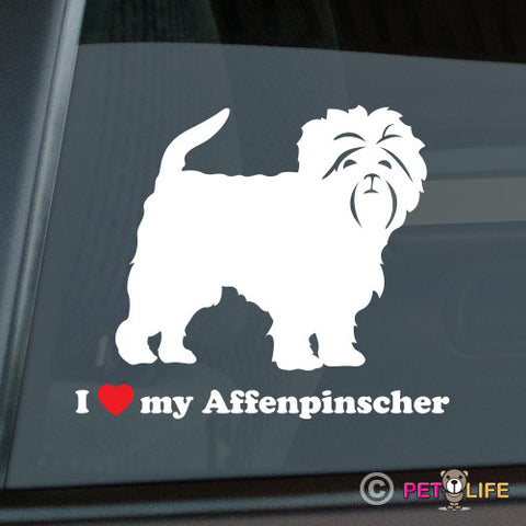 I Love My Affenpinscher Sticker