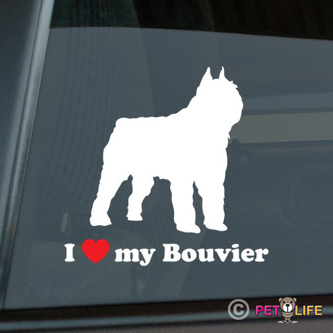 I Love My Bouvier Sticker