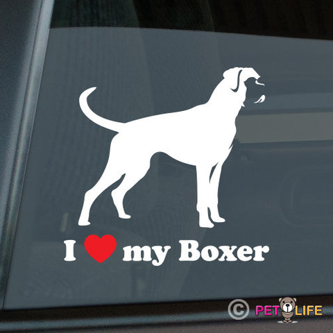 I Love My Boxer Sticker