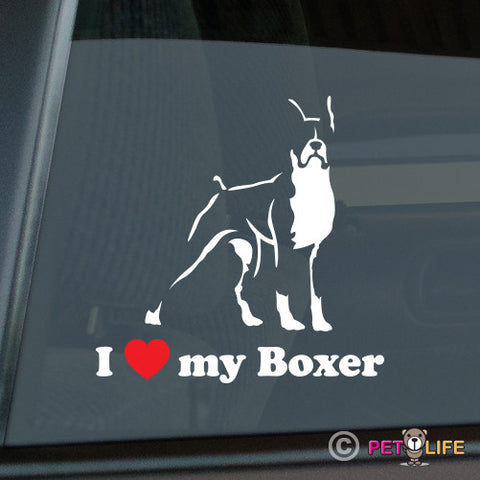 I Love My Boxer Sticker