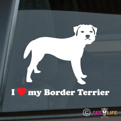 I Love My Border Terrier Sticker