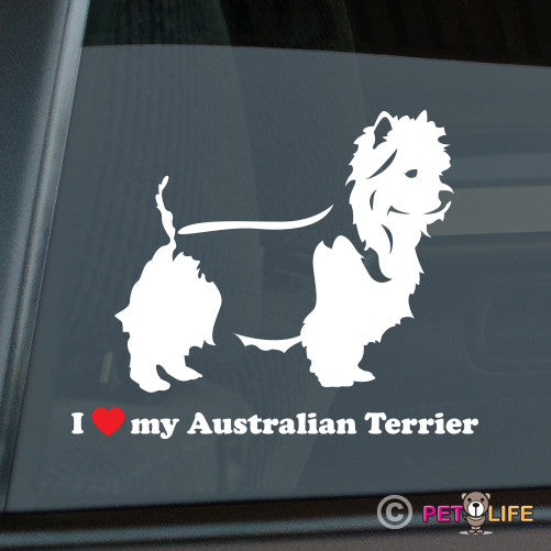 I Love My Australian Terrier Sticker