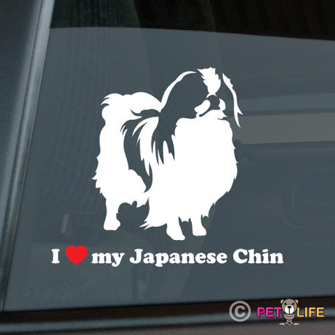 I Love My Japanese Chin Sticker