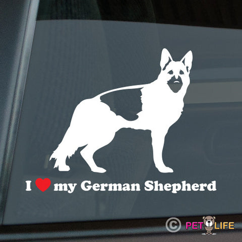 I Love My German Shepherd Sticker