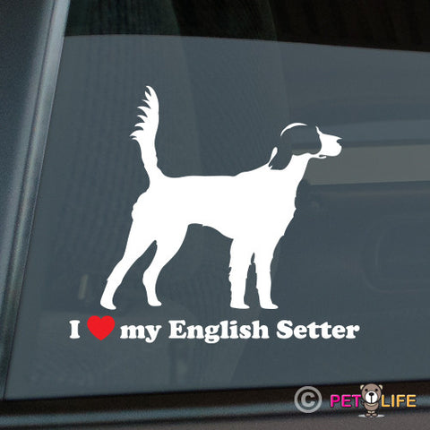 I Love My English Setter Sticker