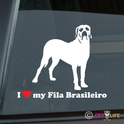 I Love My Fila Brasileiro Sticker