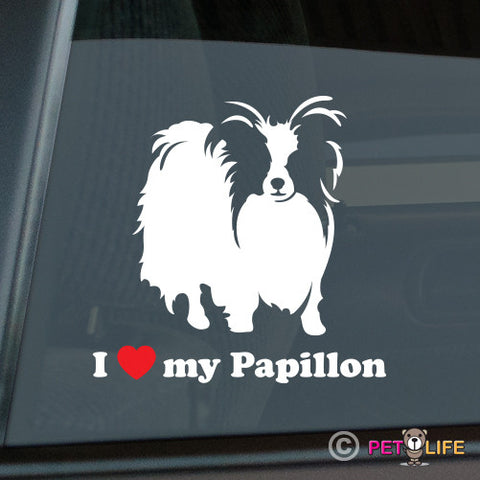 I Love My Papillon Sticker