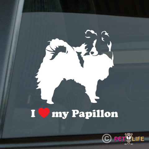 I Love My Papillon Sticker