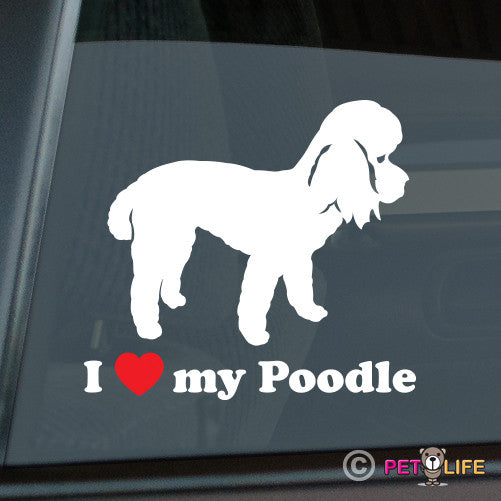 I Love My Poodle Sticker