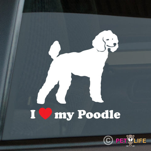I Love My Poodle Sticker