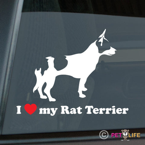 I Love My Rat Terrier Sticker