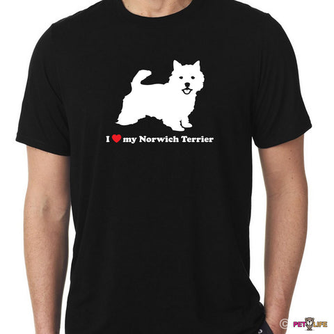 I Love My Norwich Terrier Tee Shirt